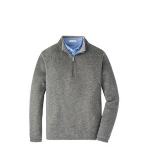 Peter Millar Grey Crown Flex Merino Wool Quarter Zip NWT